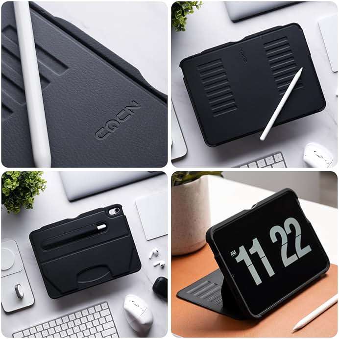 ZUGU CASE for iPad Air 11 M4 2026/M3 2025/M2 2024 iPad Air 4 & 5 10.9 Inch (2020/2022) - Protective, Ultra Thin, Magnetic Stand, Sleep/Wake Cover with Apple Pencil Charging & Storage - Black - Image 3