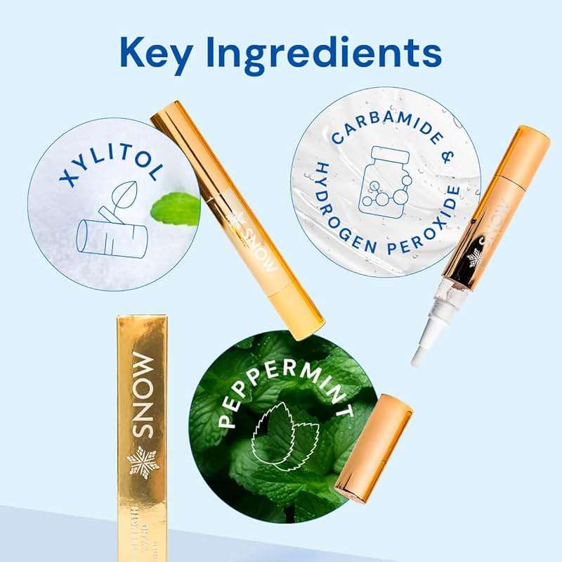 SNOW Extra Strength Teeth Whitening Pen | Hydroxyapatite | Dual Whitening Complex of Hydrogen Peroxide and Carbamide Peroxide | Coffee Wine Tea Stains | Fluoride Free | Peppermint - Image 3