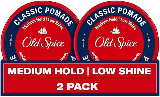 Old Spice Classic Pomade for Men, Healthy & Strong with Vitamin E & Biotin, Men's Hair Styling Pomade, Medium Hold, Matte Finish, 2.22 oz, Twin Pack - Image 1