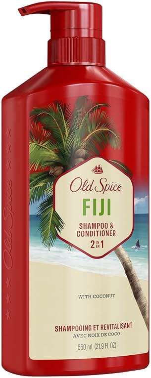 Old Spice Mens 2-in-1 Shampoo and Conditioner Set, Fiji, Coconut & Tropical Wood Scent, For All Hair Types, Healthier, Fuller, Moisturized Looking Hair, 21.9 fl oz Each, Twin Pack - Image 10