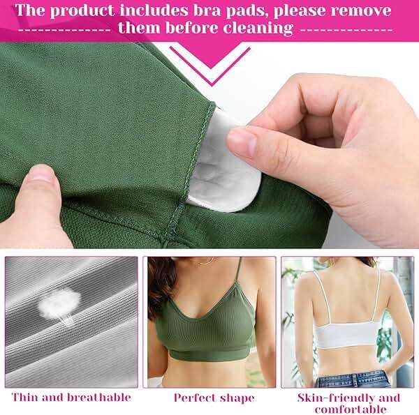 selizo 6 Pcs Sports Bras Pack - V Neck Cami Bralettes for Women - Image 6