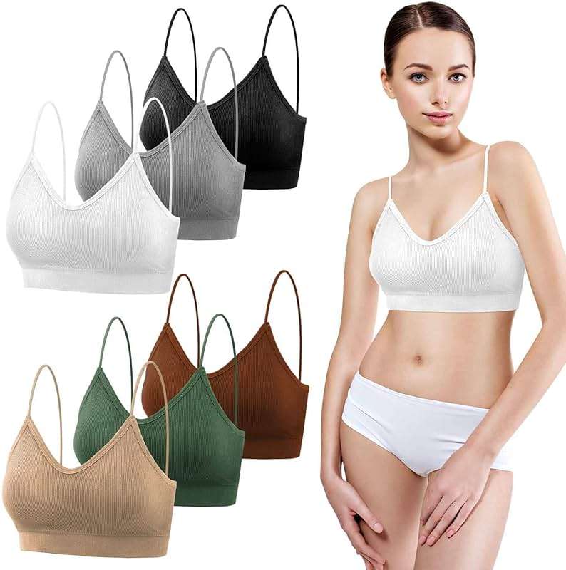 selizo 6 Pcs Sports Bras Pack - V Neck Cami Bralettes for Women - Image 8