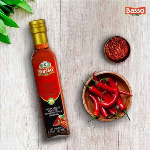 BASSO 1904 - Spicy Chili Oil, Infused Premium Olive Oil, 8.5 Fl Oz (250 ml) | Hot Chili Infused with Extra Virgin Olive Oil for Drizzle, Cooking, Dipping, Dressing and Tasting, Product of Italy - Image 2