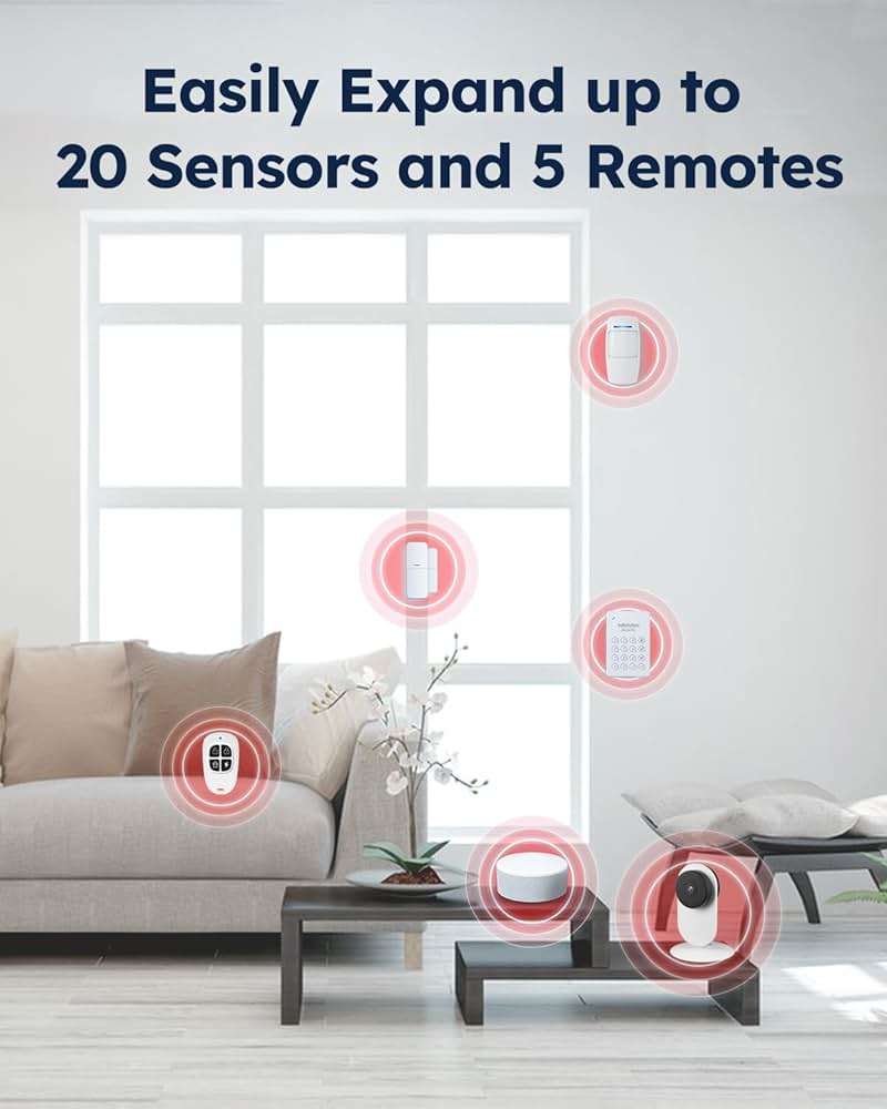 WiFi Door Alarm System, Wireless DIY Smart Home Security System, with Phone APP Alert, 8 Pieces-Kit (Alarm Siren, Door Window Sensor, Remote), Work with Alexa, for House, Apartment, by tolviviov - Image 6