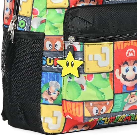 Super Mario 16" Allover Print Character School Backpack - Image 6