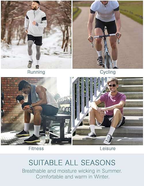 Airacker Athletic Socks Sport Running Calf Socks Performance Cushioned Breathable Crew Socks for Men Women(6 Pairs) - Image 7