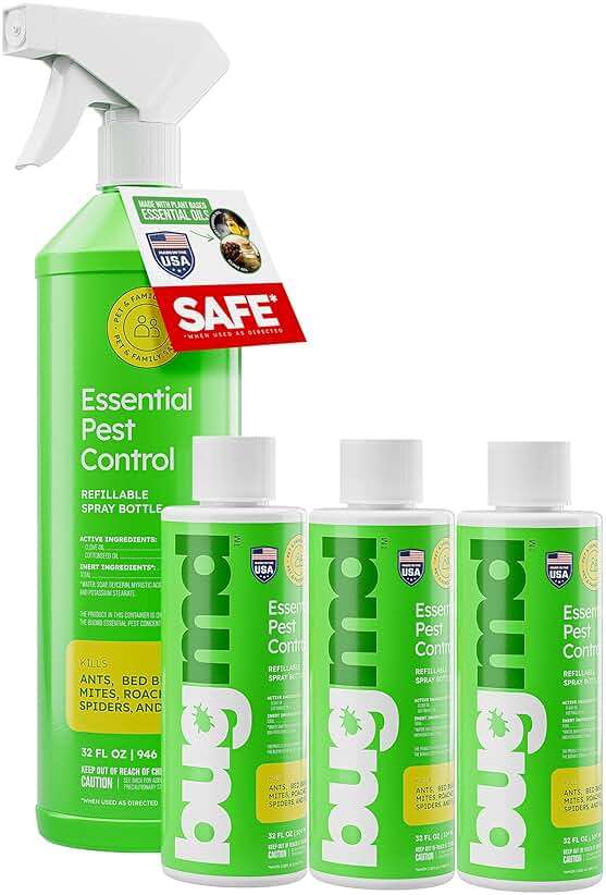 BugMD Ant Killer & Bug Spray Concentrate - Roach and Cockroach Killer Indoor, Spider & Flea Spray for Home, Fly and Insect Defense, Safe with Essential Oils, Plant-Powered, Pest Control Kit - Image 1