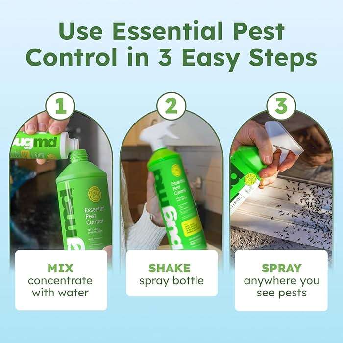 BugMD Ant Killer & Bug Spray Concentrate - Roach and Cockroach Killer Indoor, Spider & Flea Spray for Home, Fly and Insect Defense, Safe with Essential Oils, Plant-Powered, Pest Control Kit - Image 3