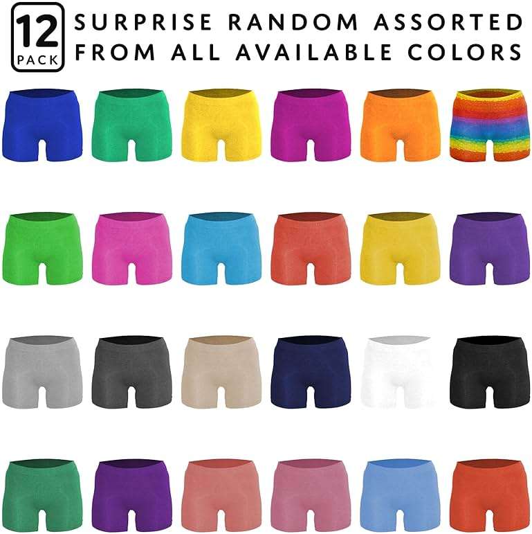 Sexy Basics Women's 12 Pack Cotton Stretch Light Weight Boyshort Boxer Brief Undershorts - Image 2
