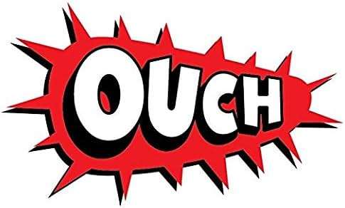Ouch Red Comic Book Explosion Sticker Decal Design - Sticker Graphic - Auto, Wall, Laptop, Cell, Truck Sticker for Windows, Cars, Trucks - Image 1