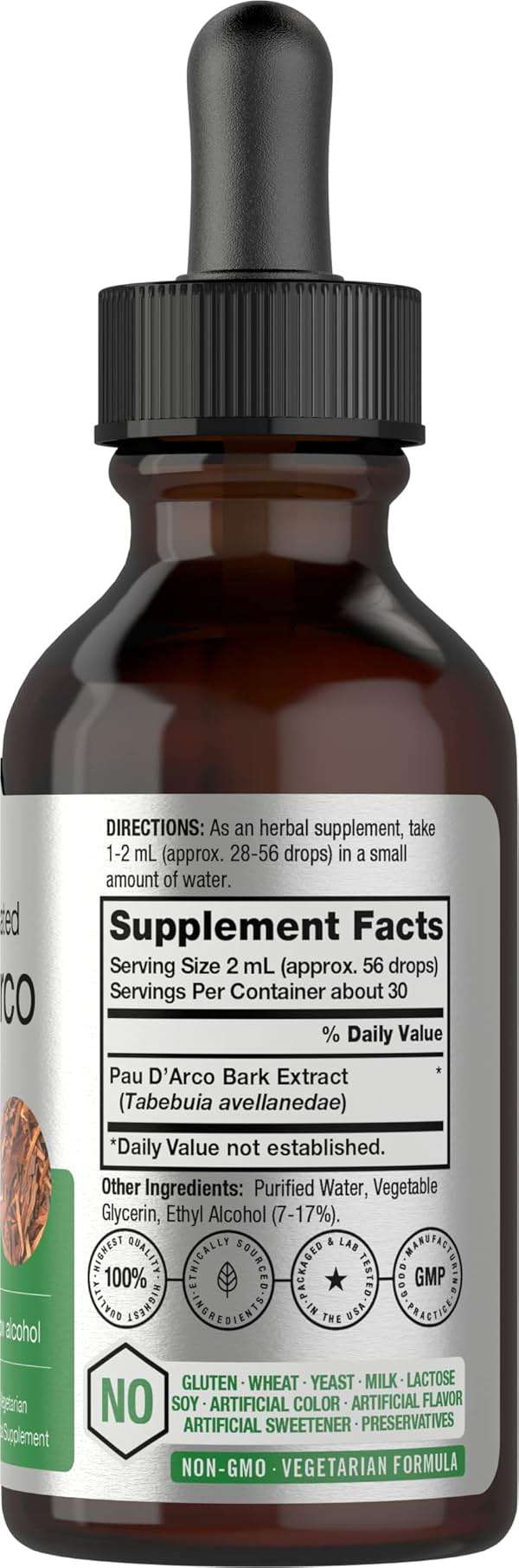 Horbaach PAU D'Arco Tincture | Inner Bark Extract | 2 fl oz | Low Alcohol Liquid Drops | Vegetarian, Non-GMO & Gluten Free Supplement - Image 2