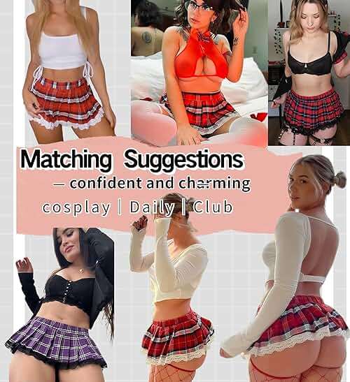 Avidlove Lingerie Set for Women Sexy Lace Two Piece Lingerie Outfits with Tie Top and Mini Pleated Skirt Set - Image 5