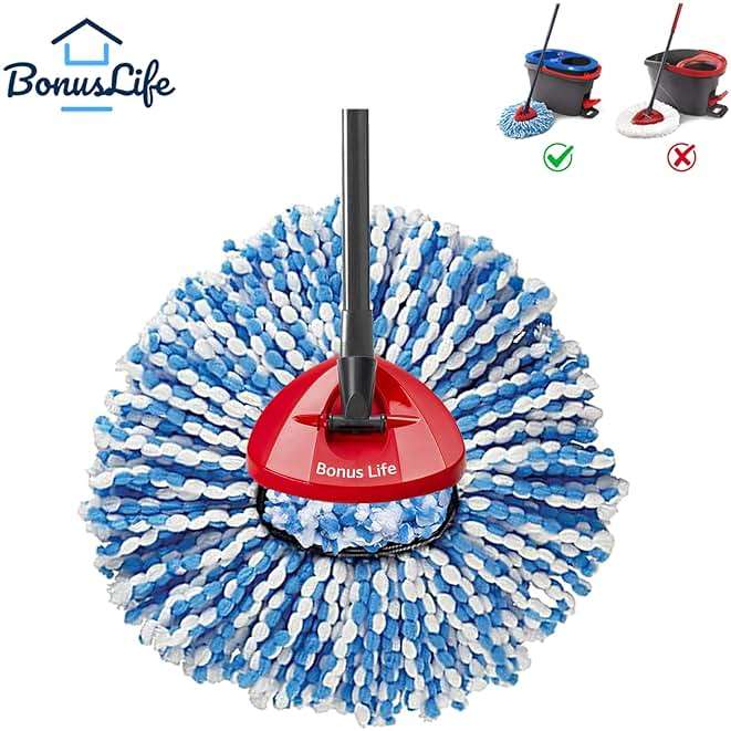 2-Tank Mop Heads Replacements for O-Ceda RinseClean Dual System, Microfiber Refills, Easy Cleaning Mop Repalce Head Blue 6 Pack - Image 4