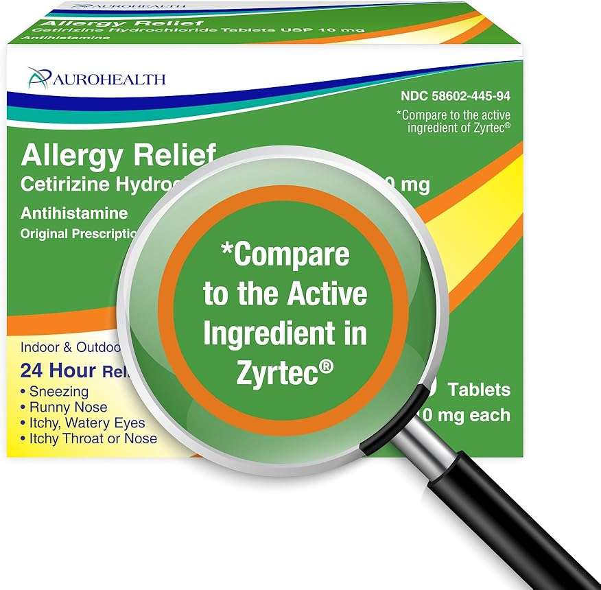Aurohealth Non-Drowsy Allergy Relief Antihistamine Cetirizine Tablets 10mg, 100 Count - Image 7