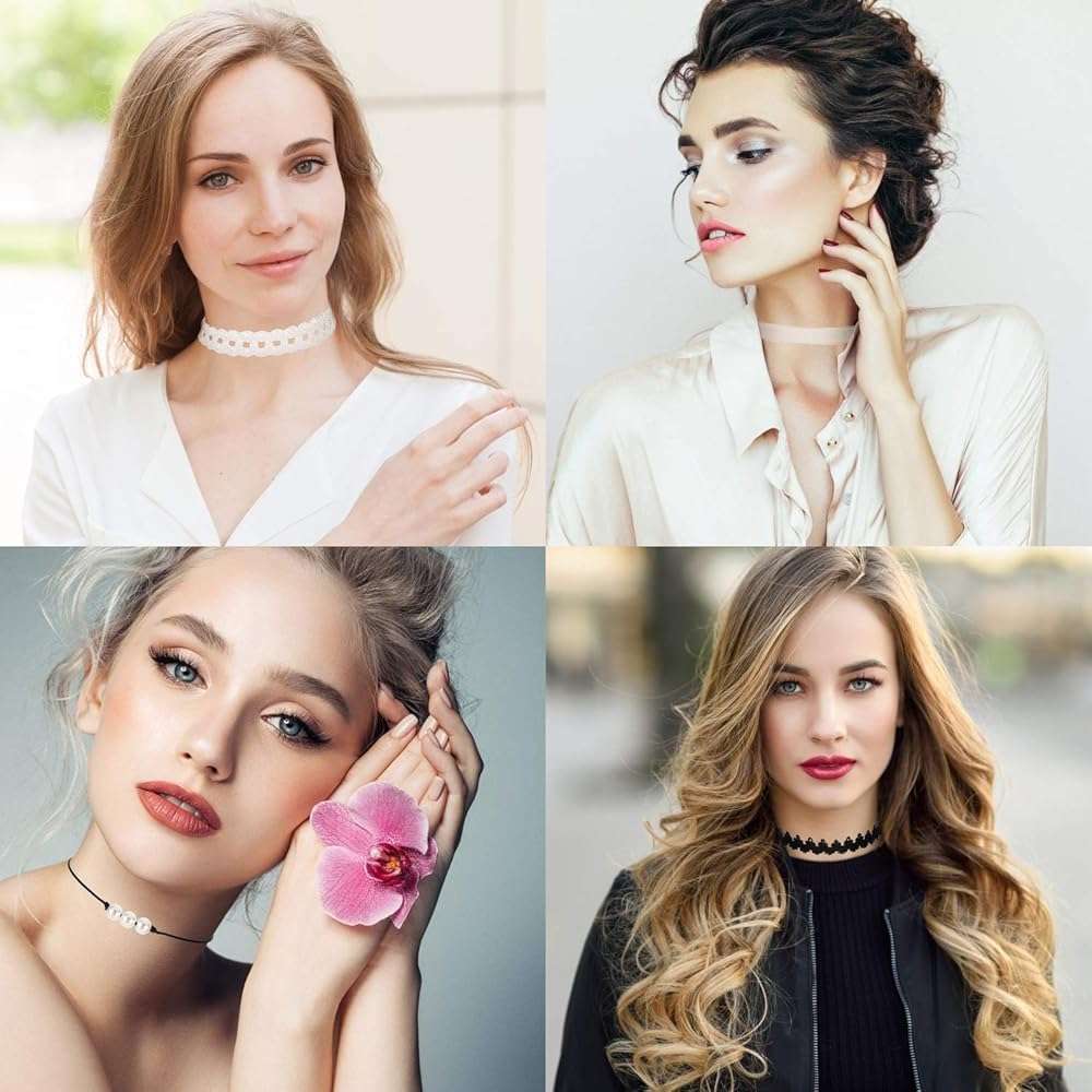 K&Q 60 PCS Choker Necklace, Classic Stretch Colorful Gothic Collar Tattoo Necklace AndBlack Layered Cute Lace Velvet Choker Necklace Set for teenagers and Women - Image 7
