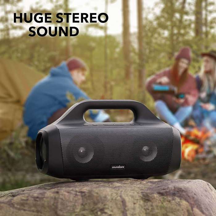 Soundcore Anker Motion Boom Waterproof Bluetooth Speaker with Titanium Drivers, BassUp Technology, IPX7, 24H Playtime, App, Built-in Handle, Outdoor Speaker for Camping, Pool, Beach, Backyard - Image 4