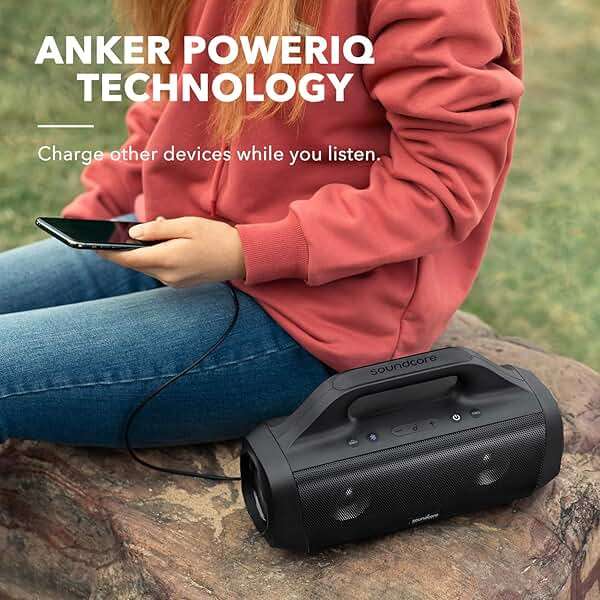 Soundcore Anker Motion Boom Waterproof Bluetooth Speaker with Titanium Drivers, BassUp Technology, IPX7, 24H Playtime, App, Built-in Handle, Outdoor Speaker for Camping, Pool, Beach, Backyard - Image 7