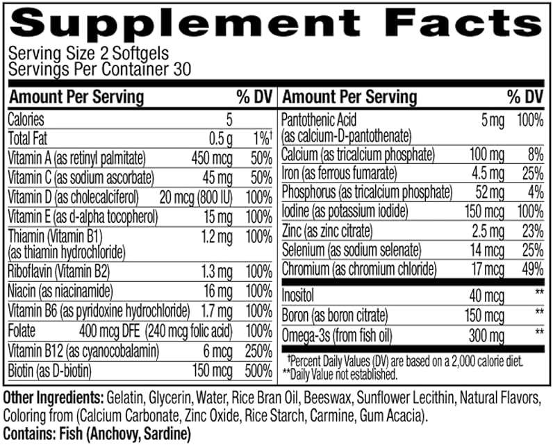 OLLY Ultra Strength Women's Multi Softgels, Overall Health and Immune Support, Omega-3s, Iron, Vitamins A, D, C, E, B12, Daily Multivitamin, 30 Day Supply - 60 Count - Image 8