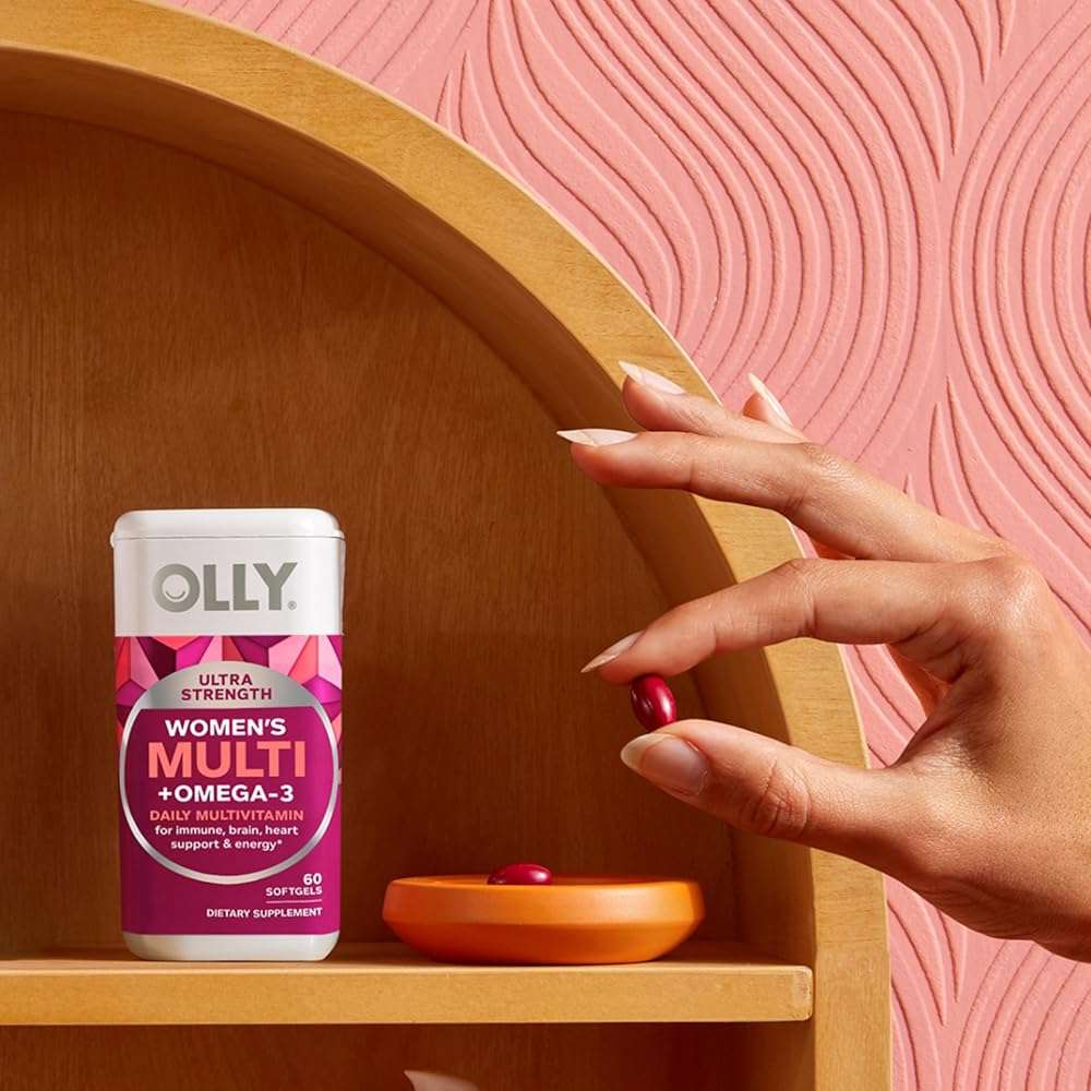 OLLY Ultra Strength Women's Multi Softgels, Overall Health and Immune Support, Omega-3s, Iron, Vitamins A, D, C, E, B12, Daily Multivitamin, 30 Day Supply - 60 Count - Image 9