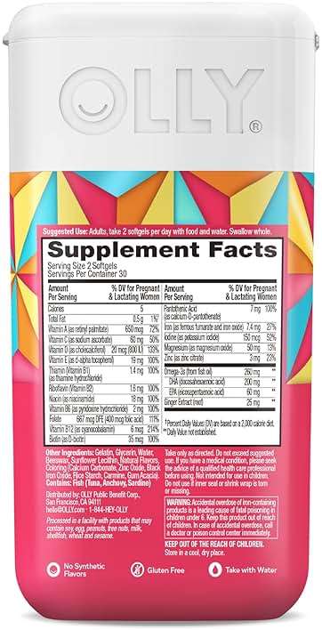 OLLY Ultra Strength Prenatal Multivitamin Softgels, Supports Mom's Wellness & Baby's Healthy Growth and Brain Development,* Folic Acid, DHA, Iron, Vitamins B, C, D & E, 30 Day Supply - 60 Count - Image 8