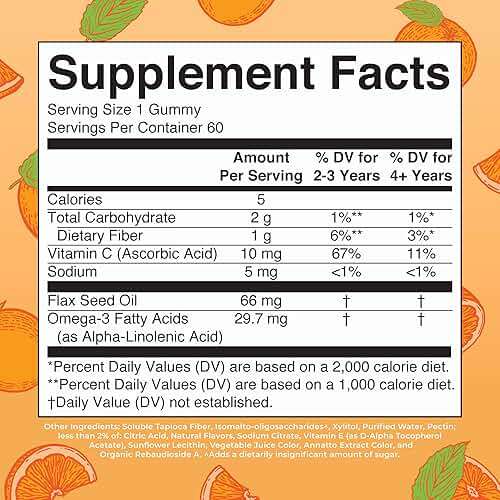 MARYRUTH'S Vegan Omega 3 Gummies for Kids 4 2 Month Supply | Sugar Free | Omega 3 Supplement with Vitamin C | Flaxseed Oil | Immune Support | Essential Nutrient ALA | No Fish Taste | 60 Count - Image 2