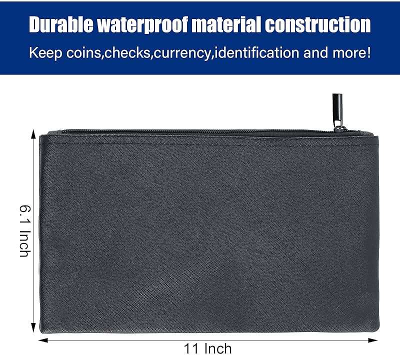 KYODOLED Cash Box with Key Lock, Anti-Theft Cable & Waterproof Pouch–0.7mm Thick Metal Money Box for Flea Market & Small Business, Portable Cash Drawer with Auto-Pop Coin Tray & Windproof Bill Clips - Image 2