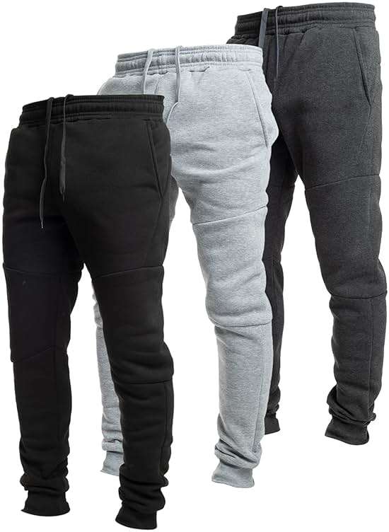 Ultra Performance 3 Pack Fleece Active Tech Joggers for Men, Mens Sweatpants with Zipper Pockets - Image 1