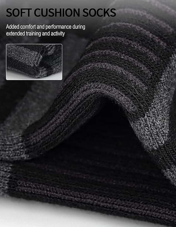 Airacker Ankle Athletic Running Socks Cushioned Breathable Low Cut Sports Tab Socks for Men and Women (6 Pairs) - Image 3
