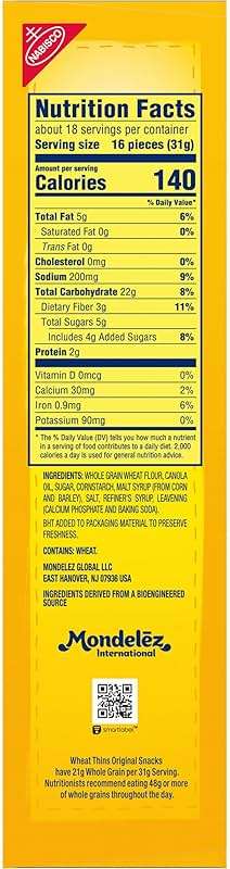 Wheat Thins Original Snacks, Whole Grain Wheat Crackers, Snack Crackers, Party Size, 20 oz - Image 17