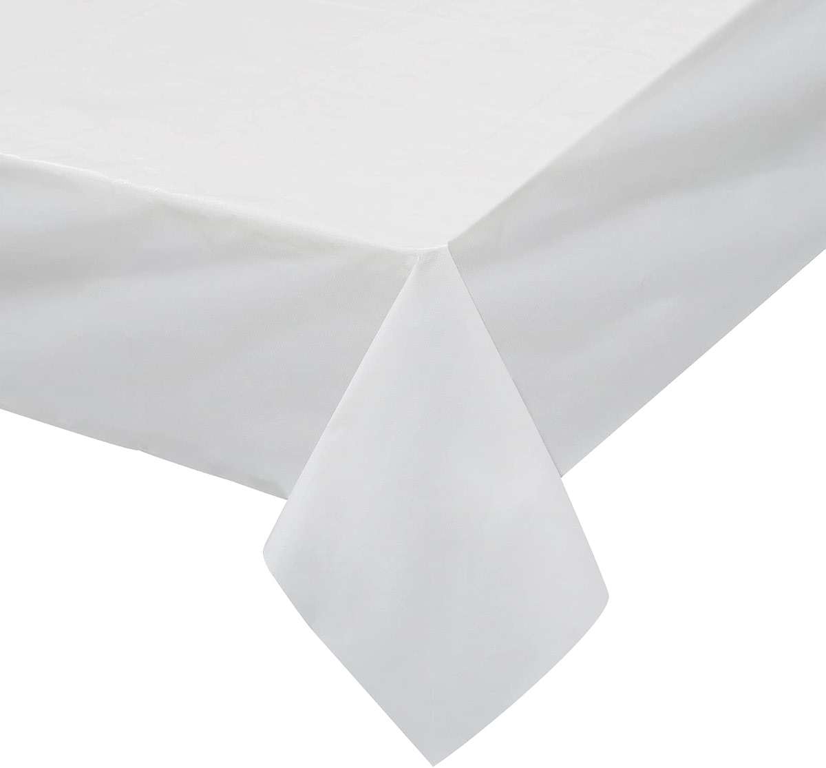 POSATE Plastic Table Cloth for Parties, Disposable Tablecloth 54" x 108", Pack of 6, White Rectangle - Image 1