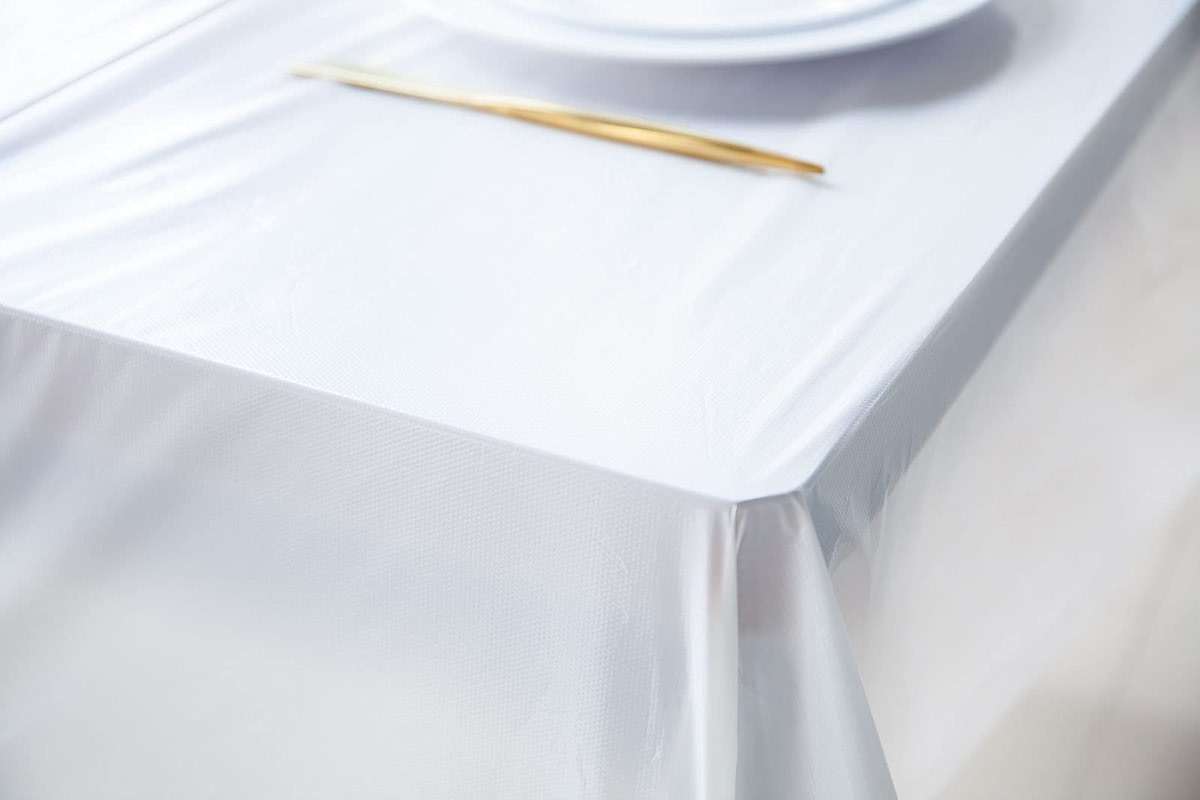 POSATE Plastic Table Cloth for Parties, Disposable Tablecloth 54" x 108", Pack of 6, White Rectangle - Image 5
