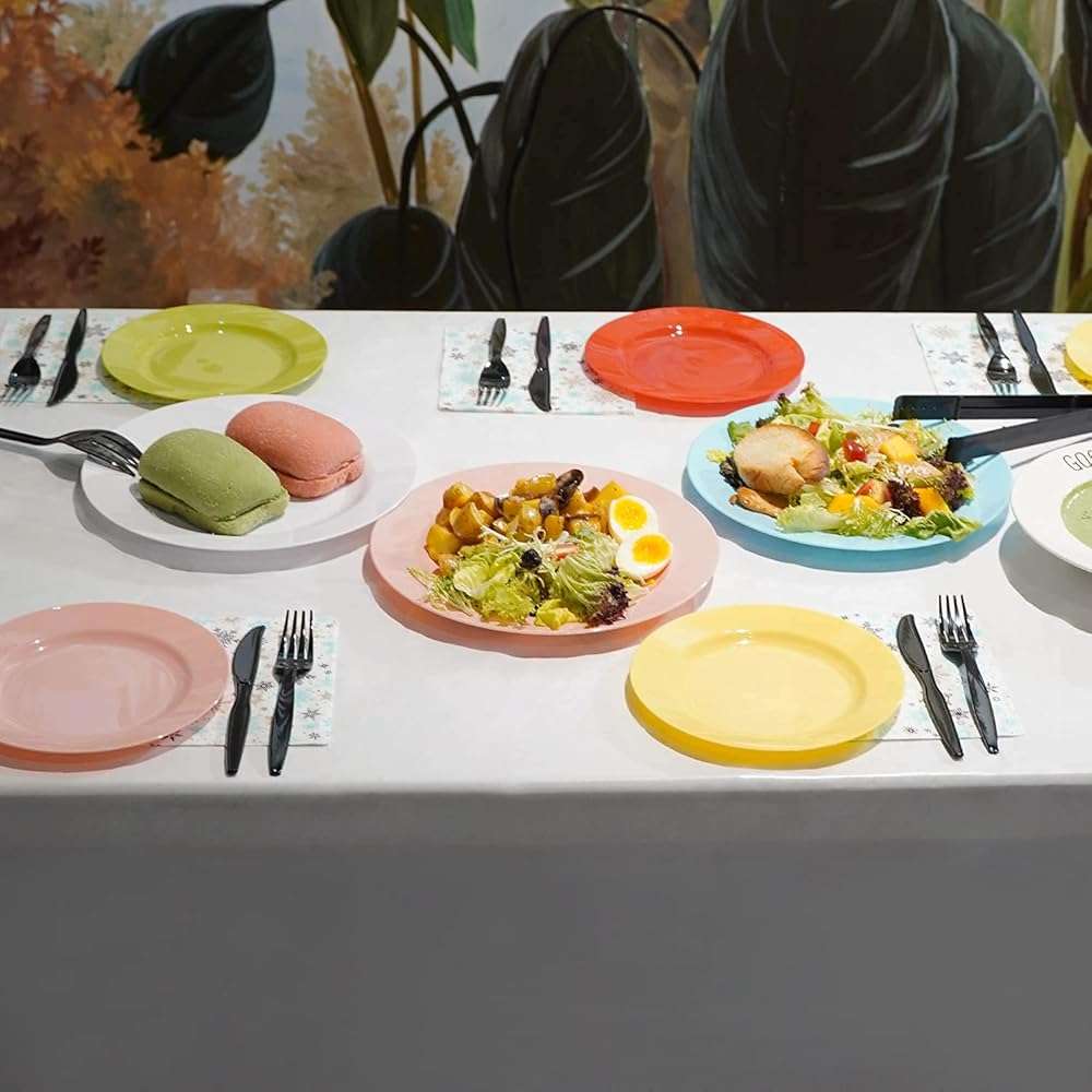 POSATE Plastic Table Cloth for Parties, Disposable Tablecloth 54" x 108", Pack of 6, White Rectangle - Image 9