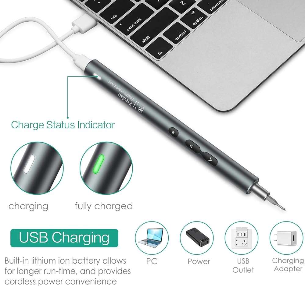 ORIA Electric Screwdriver, 28 in 1 Mini Precision Screwdriver Set, Rechargeable Repair Tools Kit, with Type-C Charging for Smartphones,Toys, PC - Image 6