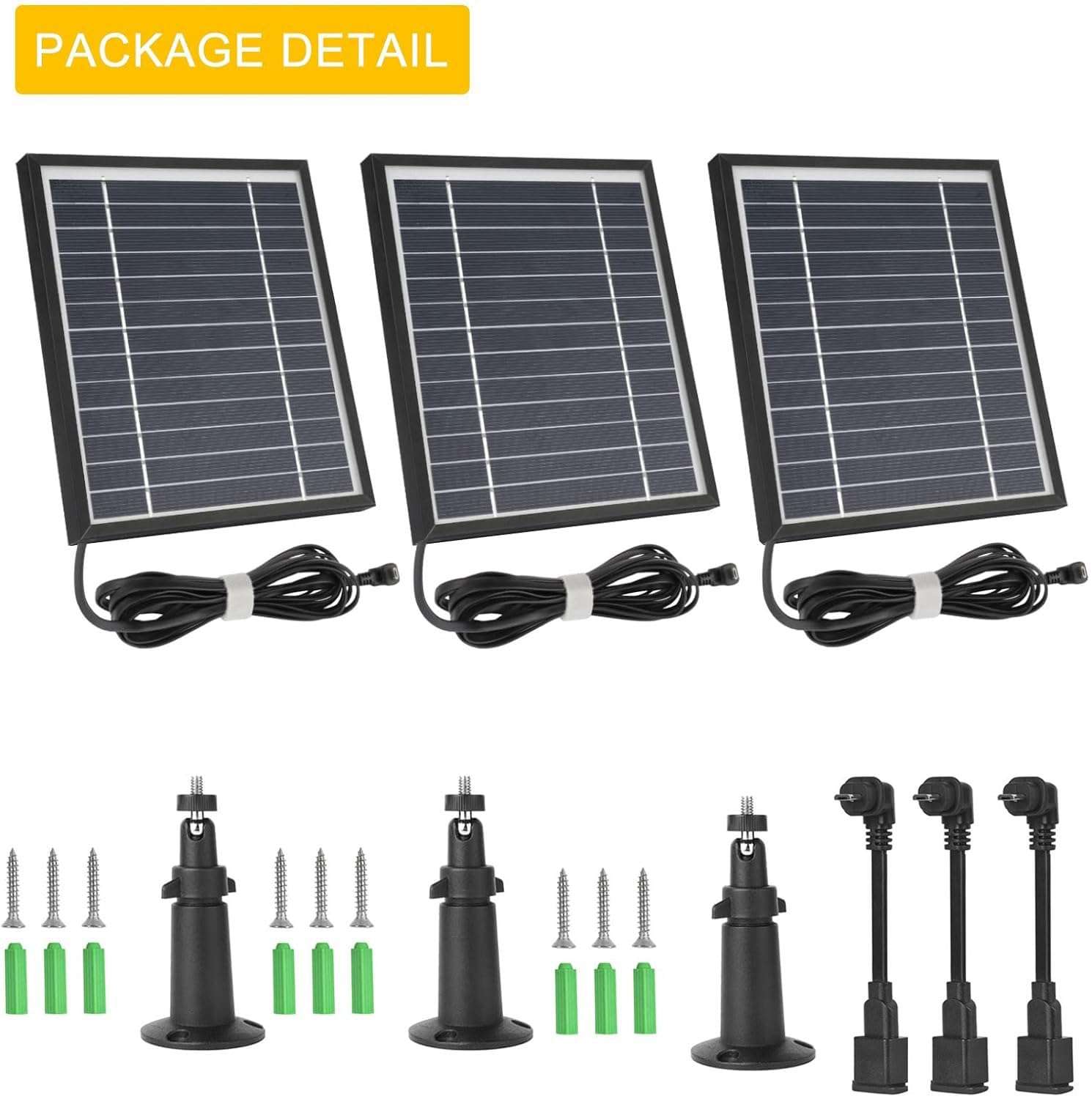 iTODOS 3 Pack Solar Panel Compatible with Blink Outdoor 4 (4th Gen)/ (3rd Gen) XT3 and Blink XT/XT2 Camera,11.8Ft Outdoor Power Cable and Adjustable Mount - Image 6