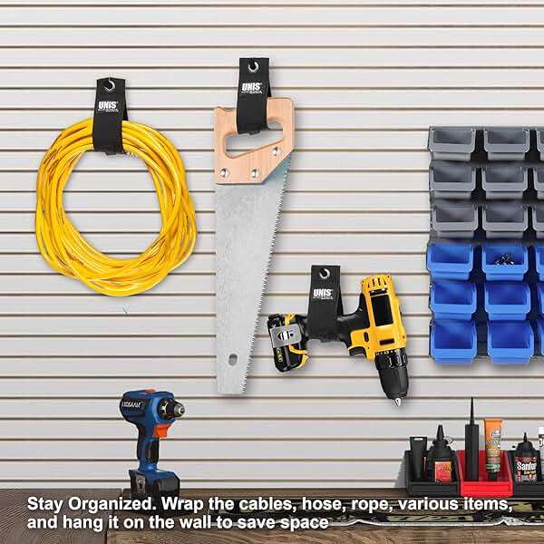 8 Pack Heavy Duty Large 13-inch Extension Cord Storage Extendable Cable Ties Strap Loop Hanger Organizer for Cable, Hose, Power Cord, and Rope - Image 4