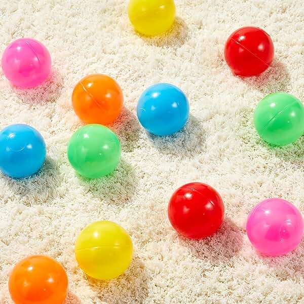 Amazon Basics BPA Free Ball Pit Balls with Storage Bag, Crush-Proof Plastic for Toddlers Kids 12+ Months Play, 6 Bright Colors, Pack of 1000 - Image 4
