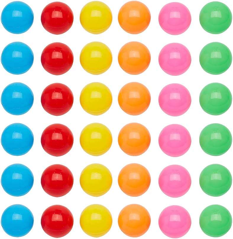 Amazon Basics BPA Free Ball Pit Balls with Storage Bag, Crush-Proof Plastic for Toddlers Kids 12+ Months Play, 6 Bright Colors, Pack of 1000 - Image 5
