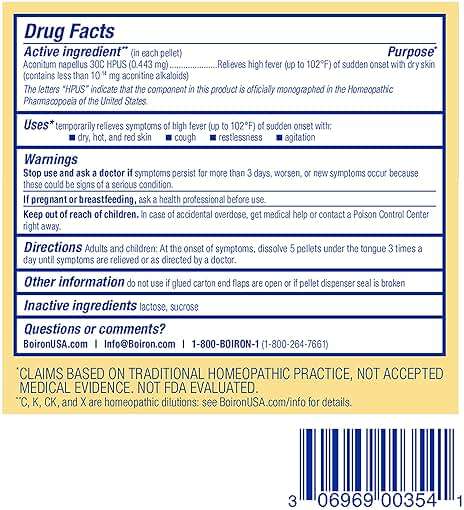 Boiron Aconitum Napellus 30C Homeopathic Medicine Relief from Fever, Hot and Dry Skin, Cough, and Restlessness - 3 Count (240 Pellets) - Image 6