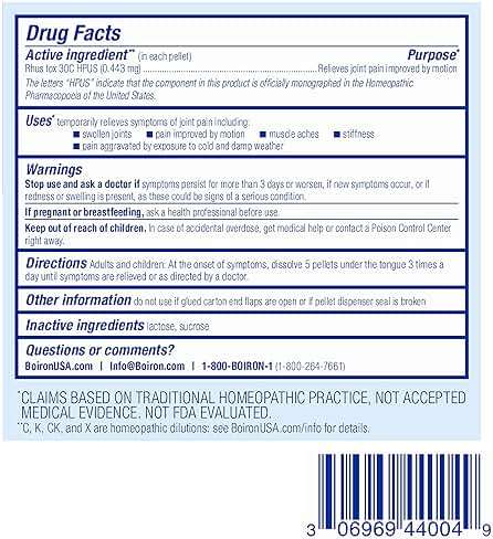 Boiron Rhus Tox 30C Homeopathic Medicine for Relief from Joint Pain, Muscle Aches, Swollen or Stiff Joints, and Weather Related Aches - 3 Count (240 Pellets) - Image 6