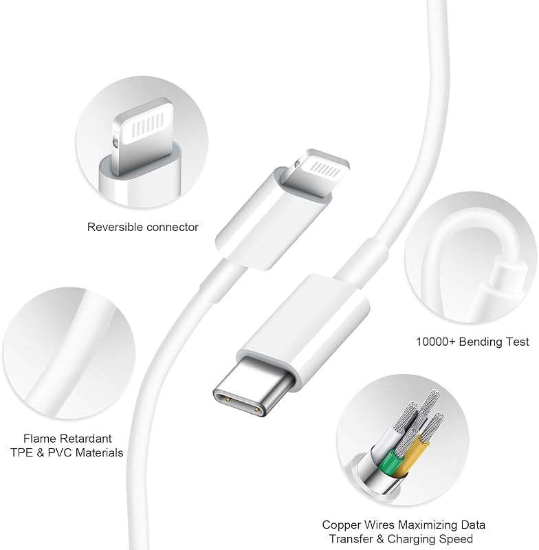 iPhone 14 13 12 Charger Fast Charging 20W PD USB C Wall Charger with 6FT Fast Charging Cable Compatible iPhone 14/13/12/11/Pro/Pro Max/Mini/Xs Max/XR/X, iPad - Image 3