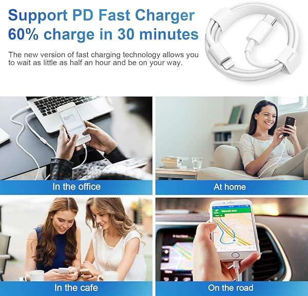 iPhone 14 13 12 Charger Fast Charging 20W PD USB C Wall Charger with 6FT Fast Charging Cable Compatible iPhone 14/13/12/11/Pro/Pro Max/Mini/Xs Max/XR/X, iPad - Image 8