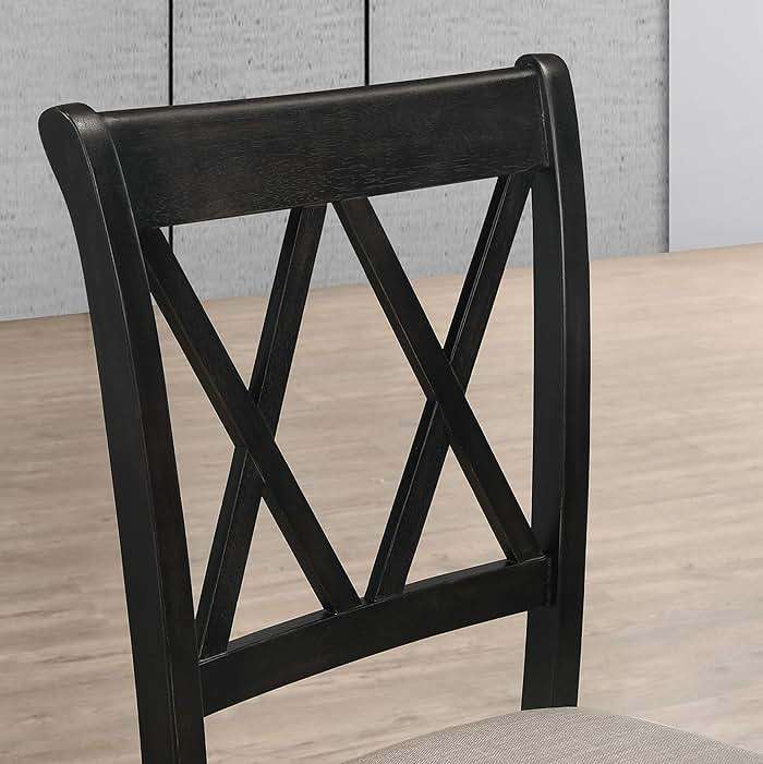 Roundhill Furniture Windvale Fabric Upholstered Dining Chair, Set of 2, Black - Image 6