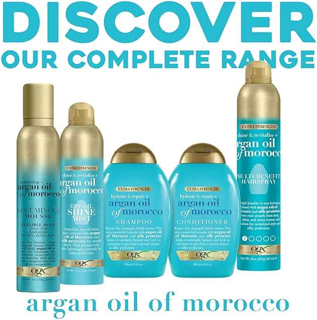 OGX Extra Strength Hydrate & Repair + Argan Oil of Morocco Shampoo for Dry, Damaged Hair, Cold-Pressed Argan Oil to Moisturize & Smooth, Paraben-Free, Sulfate-Free Surfactants, 25.4 Fl Oz - Image 5