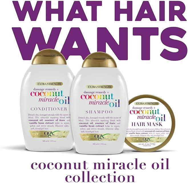 OGX Extra Strength Damage Remedy + Coconut Miracle Oil Conditioner for Dry, Frizzy or Coarse Hair, Hydrating & Flyaway Taming Conditioner, Paraben-Free, Sulfate-Free Surfactants, 25.4 Fl Oz - Image 5