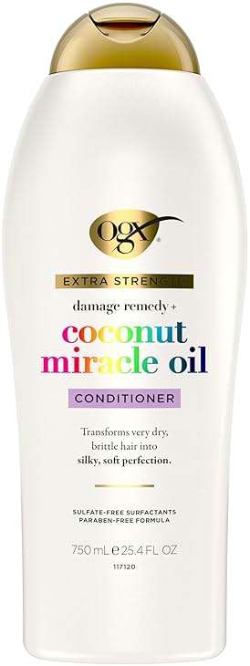 OGX Extra Strength Damage Remedy + Coconut Miracle Oil Conditioner for Dry, Frizzy or Coarse Hair, Hydrating & Flyaway Taming Conditioner, Paraben-Free, Sulfate-Free Surfactants, 25.4 Fl Oz - Image 7