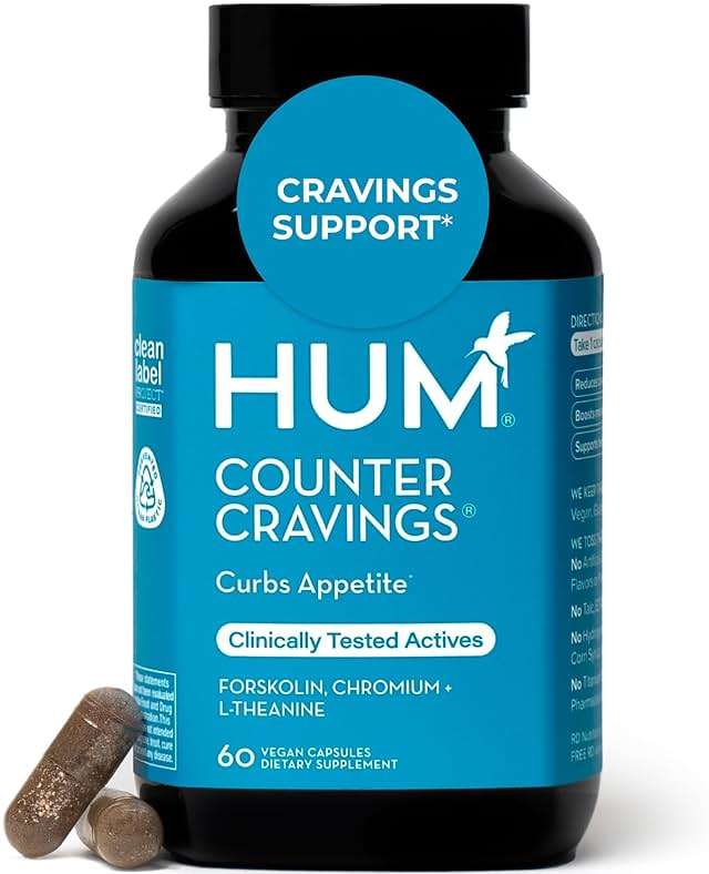 HUM Counter Cravings Chromium Supplements with L Theanine, Seaweed Extract & Forskolin to Help Support Appetite, Cravings, and Routines, Gluten Free, Caffeine Free Formula, 60 Vegan Capsules - Image 1