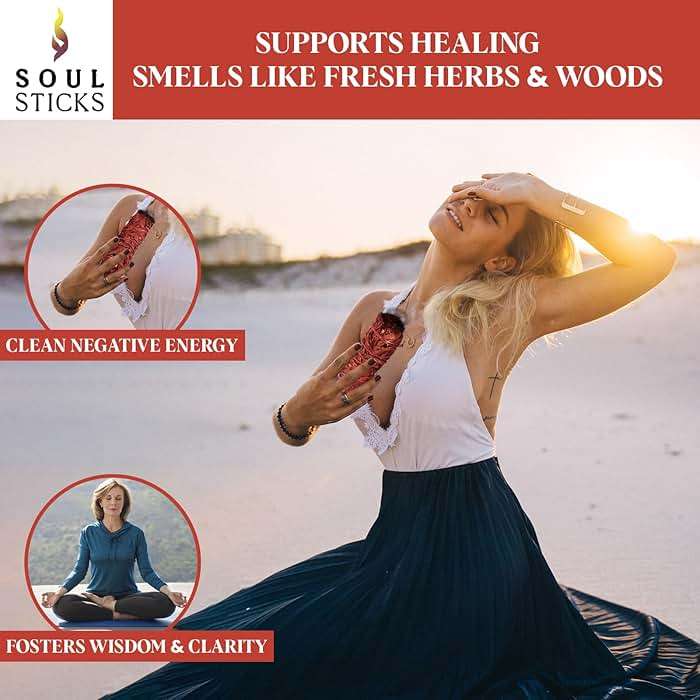 Floral Sage House Blessing - 9 Inch Dragon's Blood Smudge Stick with Starter Guide | Cleansing House & Negative Energy - Image 3