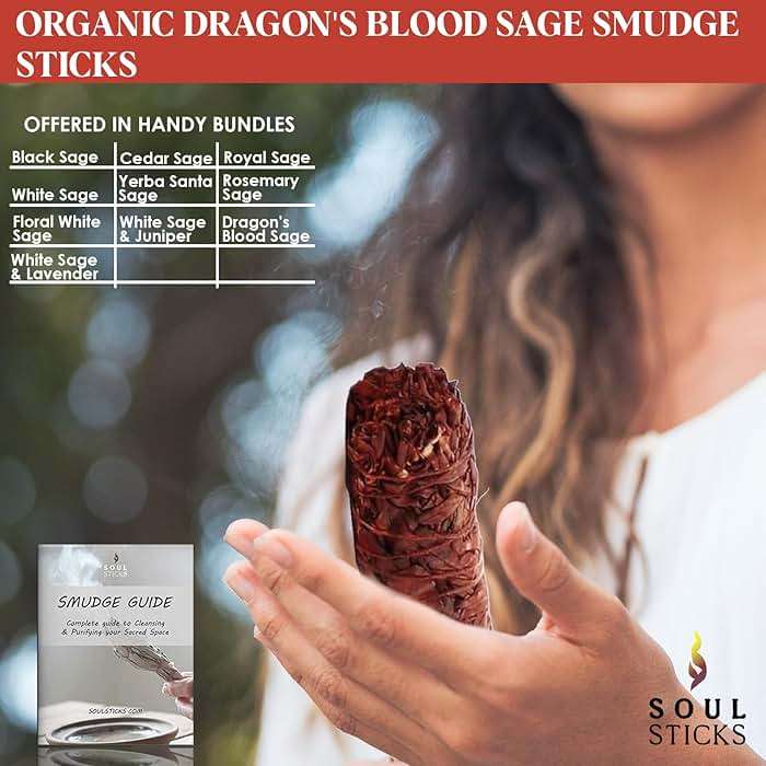 Floral Sage House Blessing - 9 Inch Dragon's Blood Smudge Stick with Starter Guide | Cleansing House & Negative Energy - Image 5