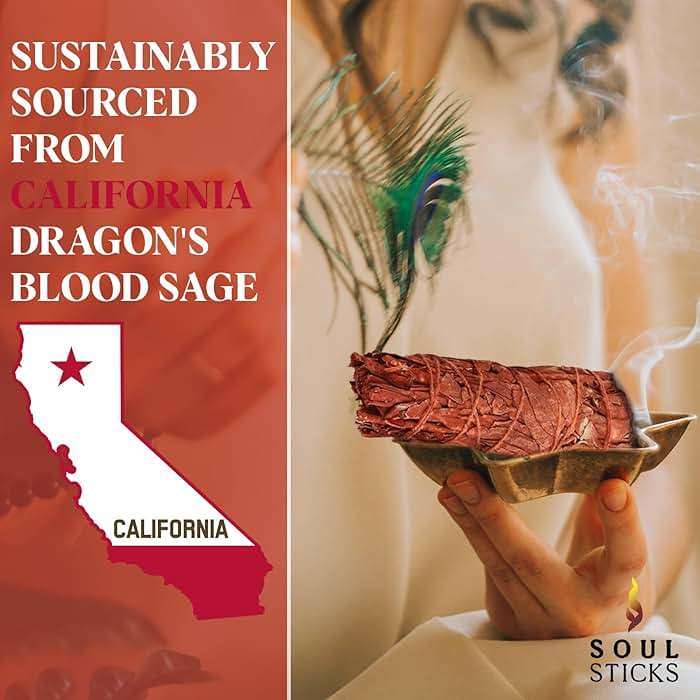 Floral Sage House Blessing - 9 Inch Dragon's Blood Smudge Stick with Starter Guide | Cleansing House & Negative Energy - Image 6
