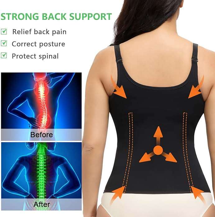 YADIFEN Waist Trainer for Women,Zipper Corset Body Shaper for Tummy Control Neoprene Cincher Sweat Sauna Vest Tank Top - Image 2